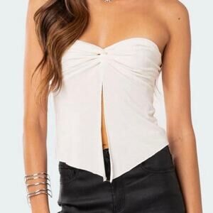 White Fox twist front white slit front tube top size xa